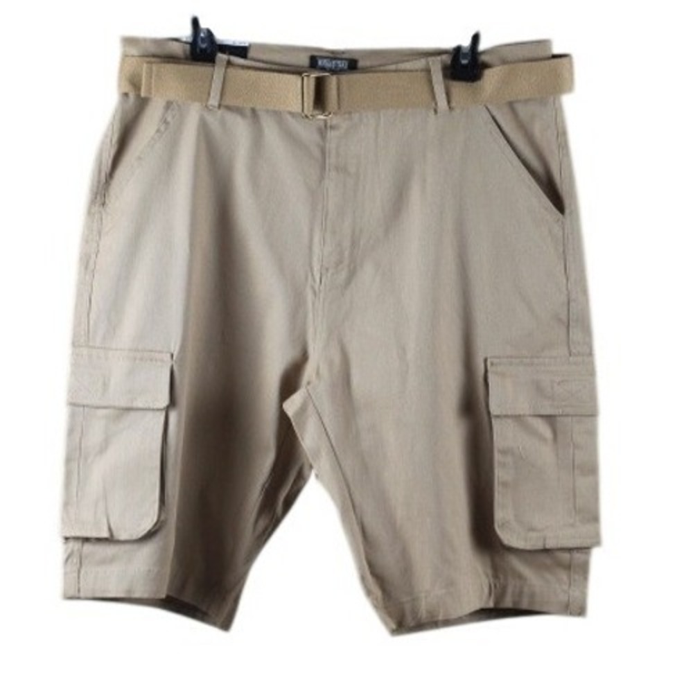 Rugged Trail New York Mens 38 Cargo Shorts Tan Khaki With Belt Outdoor Utility